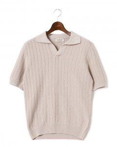 オーガニックコットン スキッパーニットポロ