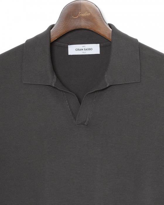 GRAN SASSO12G ソフトコットン スキッパー ニットポロ06l