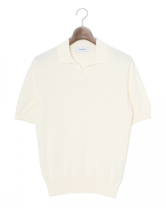 GRAN SASSO12G ソフトコットン スキッパー ニットポロc0