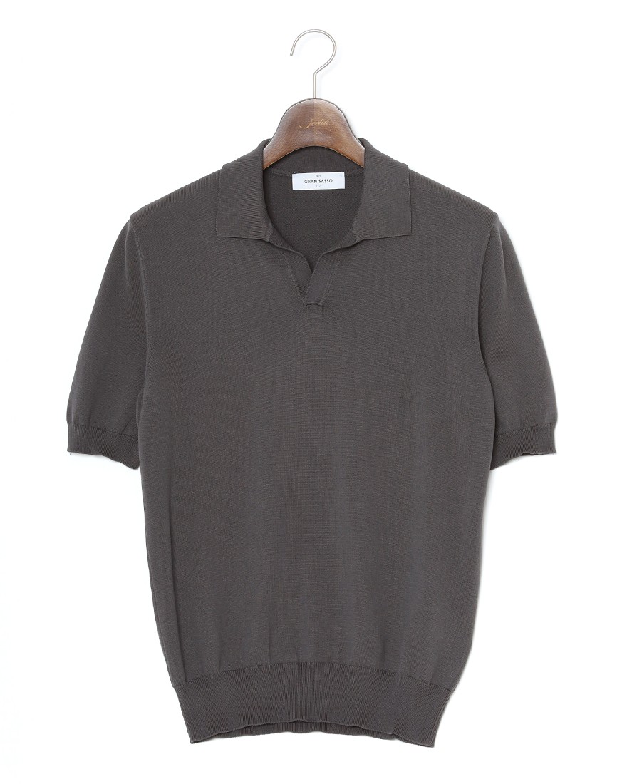 GRAN SASSO12G ソフトコットン スキッパー ニットポロc1