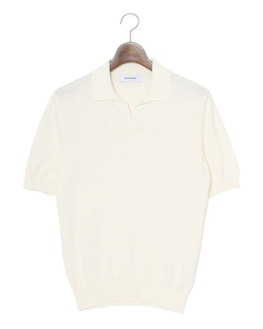 GRAN SASSO12G ソフトコットン スキッパー ニットポロma