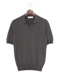 GRAN SASSO12G ソフトコットン スキッパー ニットポロmb_c1