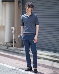 GRAN SASSO12G ソフトコットン スキッパー ニットポロmb_ma