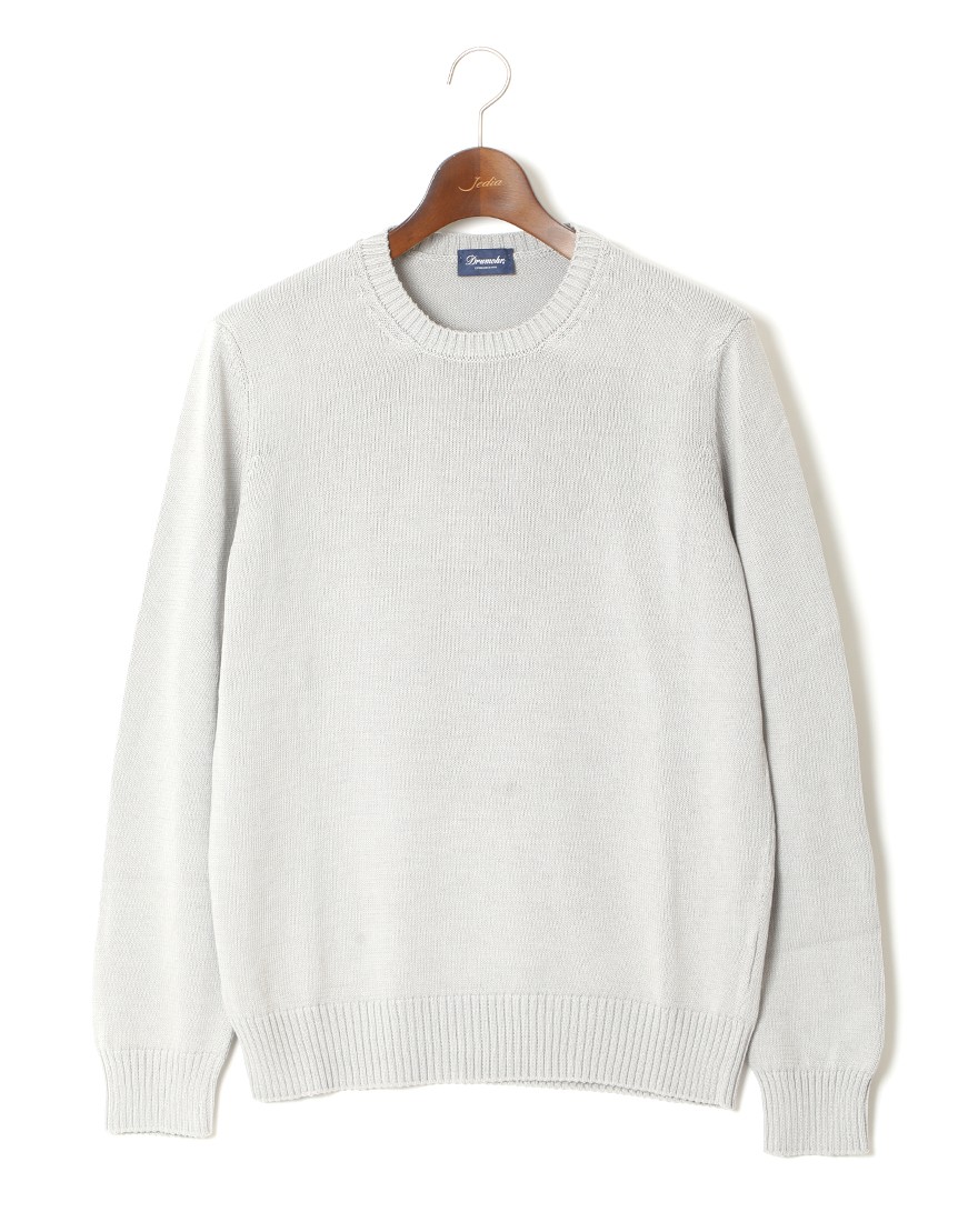 宅配便送料無料 DRUMOHR 【40％OFF】【国内正規品】Drumohr ドルモア 8G Cotton Linen melange crew  neck knit D8I103L ドゥルモア コットン リネン メランジ クルーネック ニット