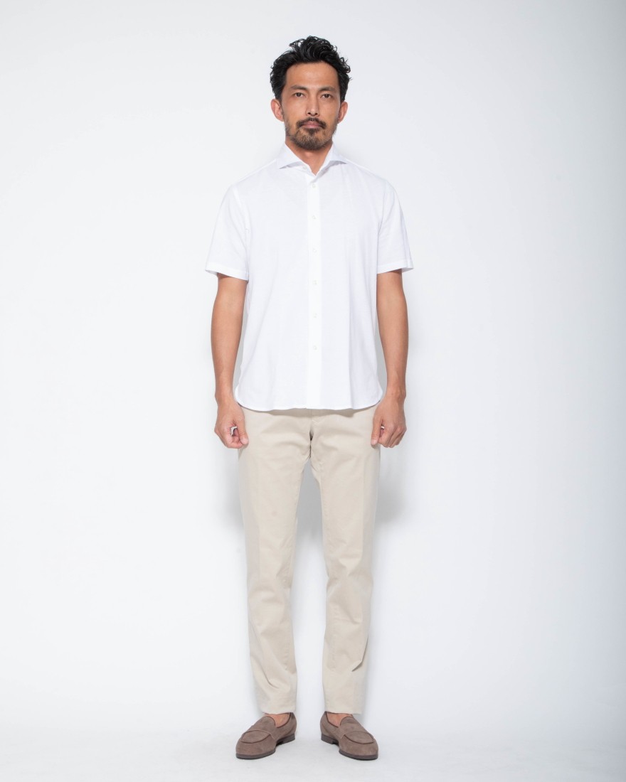 GUY ROVER鹿の子 カッタウェイカラー 前開きポロシャツ16l