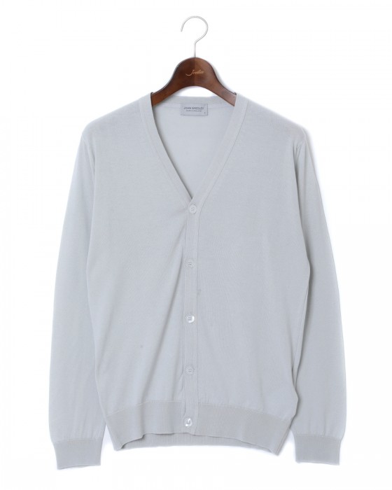 【美品】JOHN SMEDLEY カーディガン シーアイランドコットン 黄 M