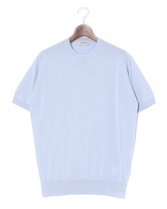 30G シーアイランドコットン半袖クルーネックニット【KEMPTON/EASY FIT】