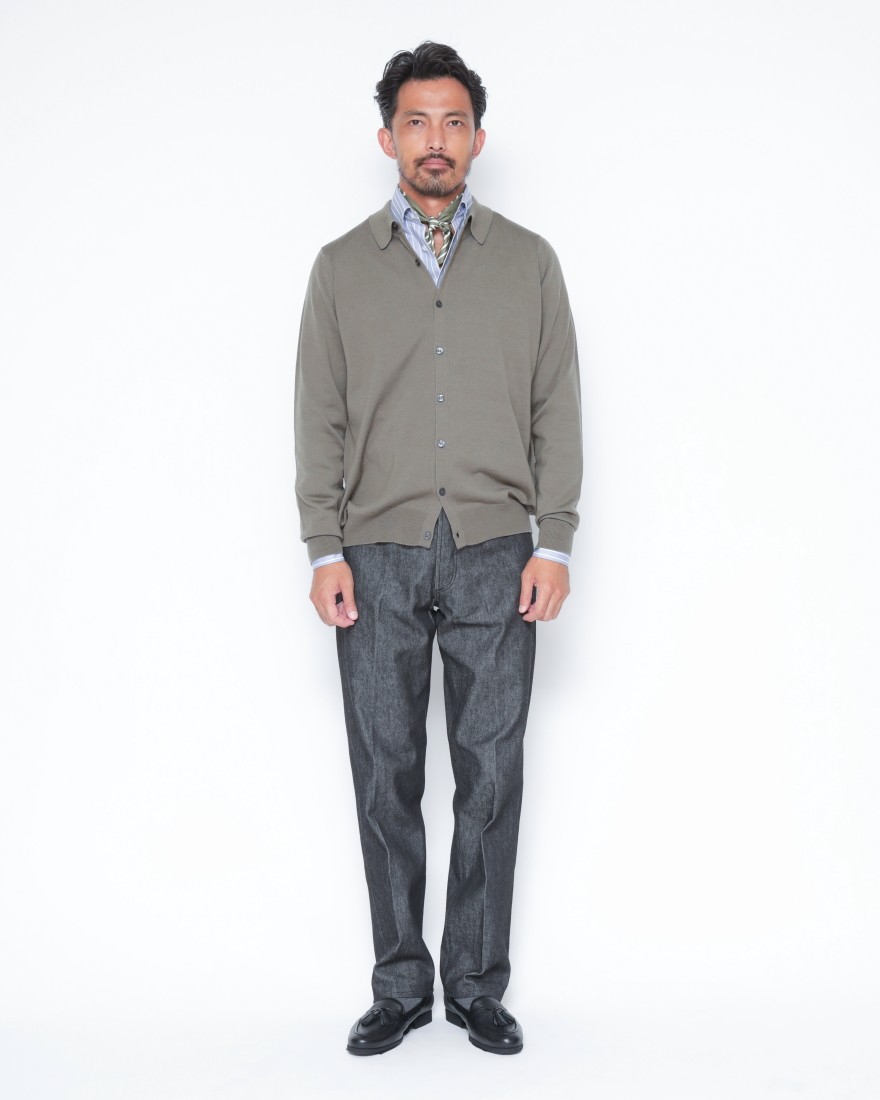 JOHN SMEDLEY24G ロングスリーブ ニットシャツ【TIBOR/EASY FIT】01l