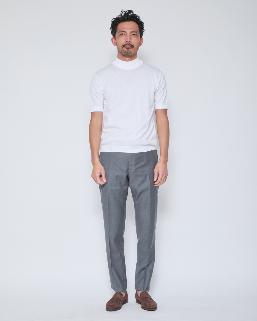 JOHN SMEDLEY30G シーアイランドコットン 半袖モックネックニット【ARBER/MODERN FIT】12l
