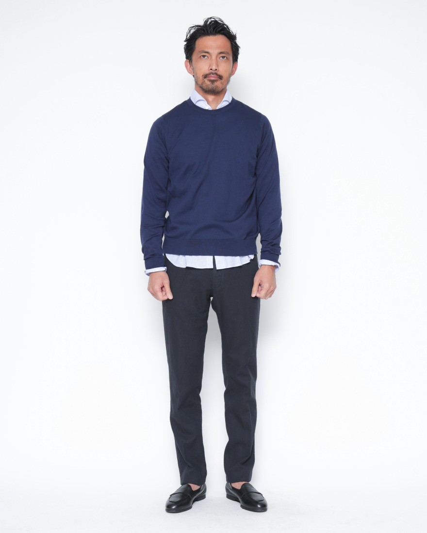 JOHN SMEDLEY30G シーアイランドコットン 長袖クルーネックニット【ROWLAND/EASY FIT】12l