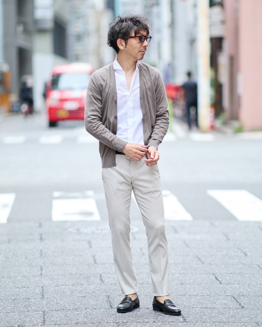 JOHN SMEDLEY30G シーアイランドコットン 長袖カーディガン【WISTING/MODERN FIT】ma
