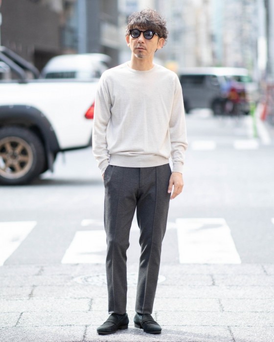 JOHN SMEDLEY30G ロングスリーブクルーネックニット【SCANLAN/MODERN FIT】ma