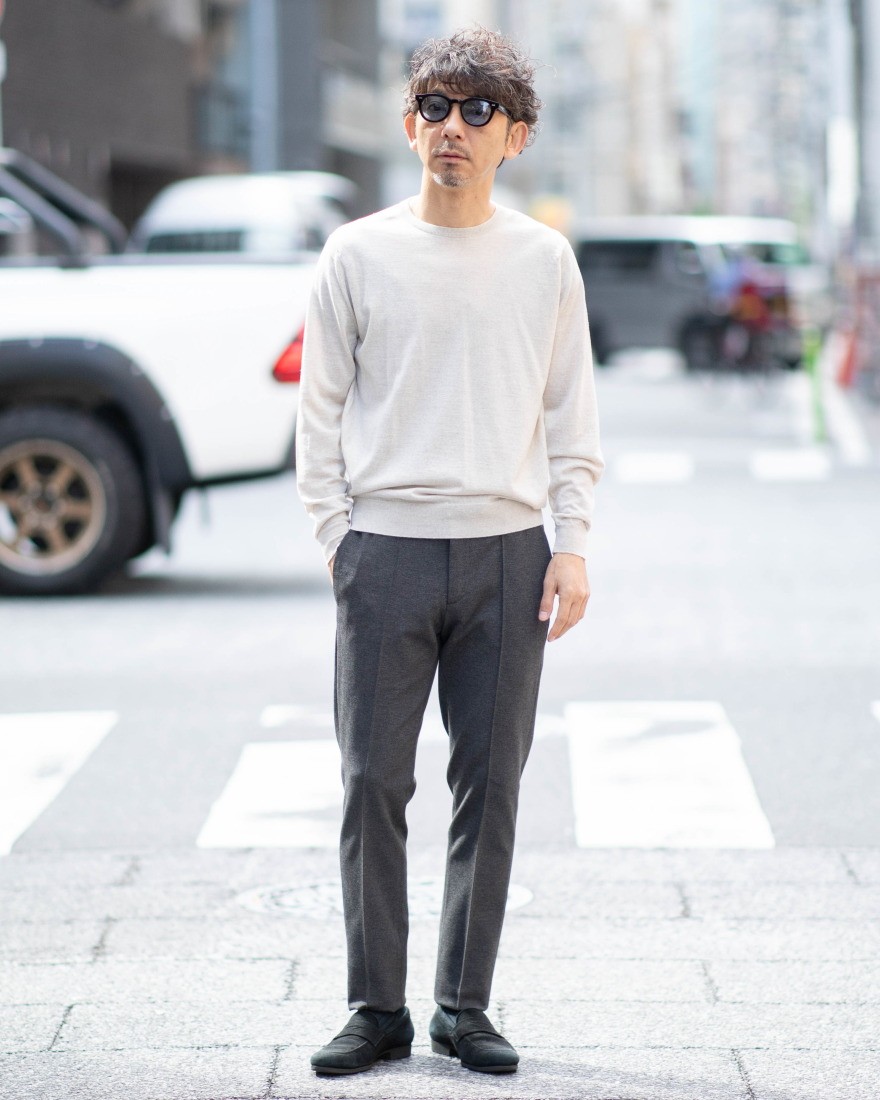 JOHN SMEDLEY30G ロングスリーブクルーネックニット【SCANLAN/MODERN FIT】ma