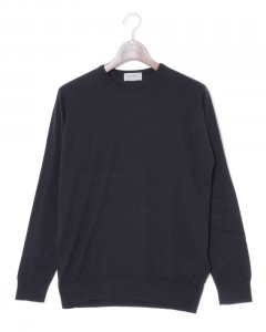 30G シーアイランドコットン 長袖 クルーネックニット【DAVID/MODERN FIT】