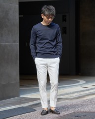 JOHN SMEDLEY30G シーアイランドコットン 長袖 クルーネックニット【DAVID/MODERN FIT】mb_ma