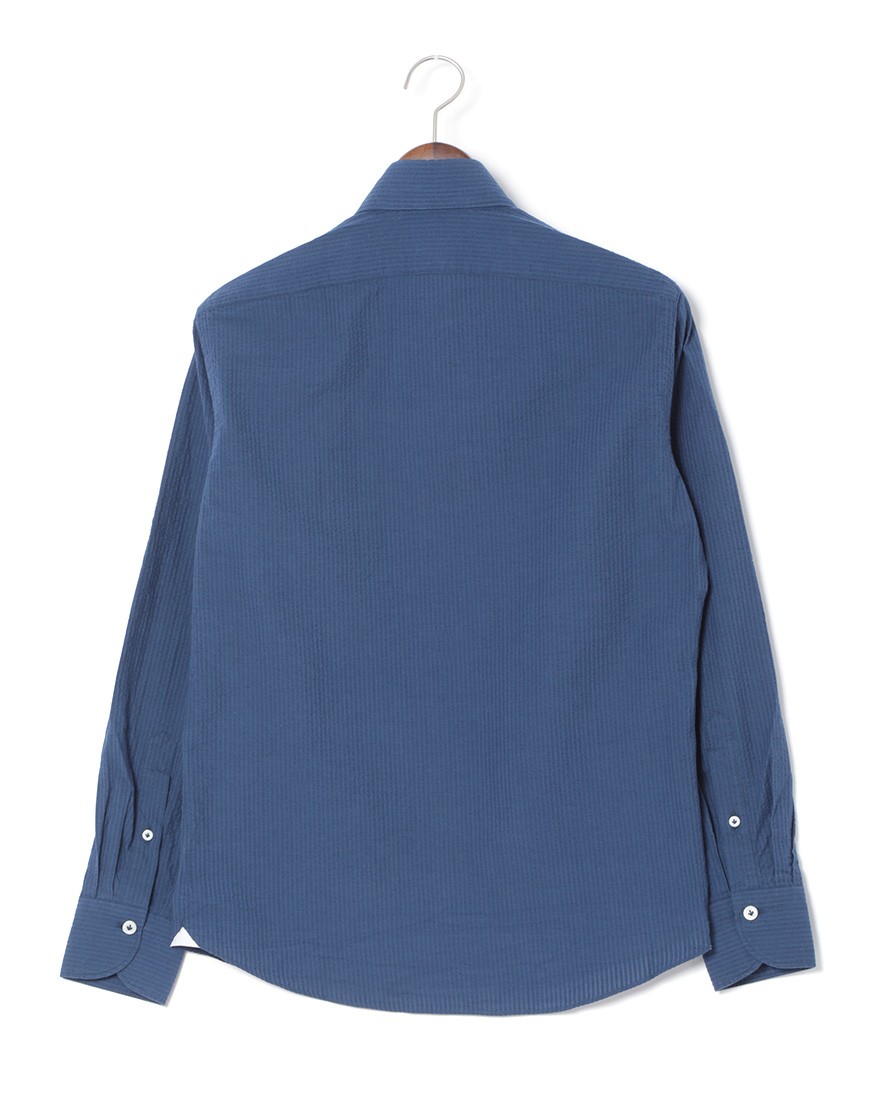giannettoシアサッカー カッタウェイシャツ【VINCI FIT】01l