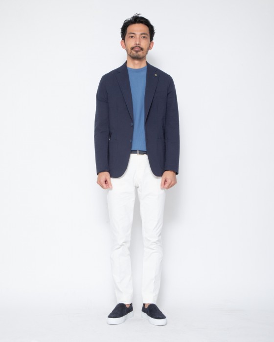 giannettoシアサッカー 2Bシングルジャケット【CORALLO】22l
