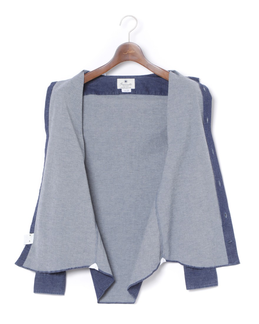 giannettoシャンブレー カッタウェイシャツ【VINCI FIT】08l