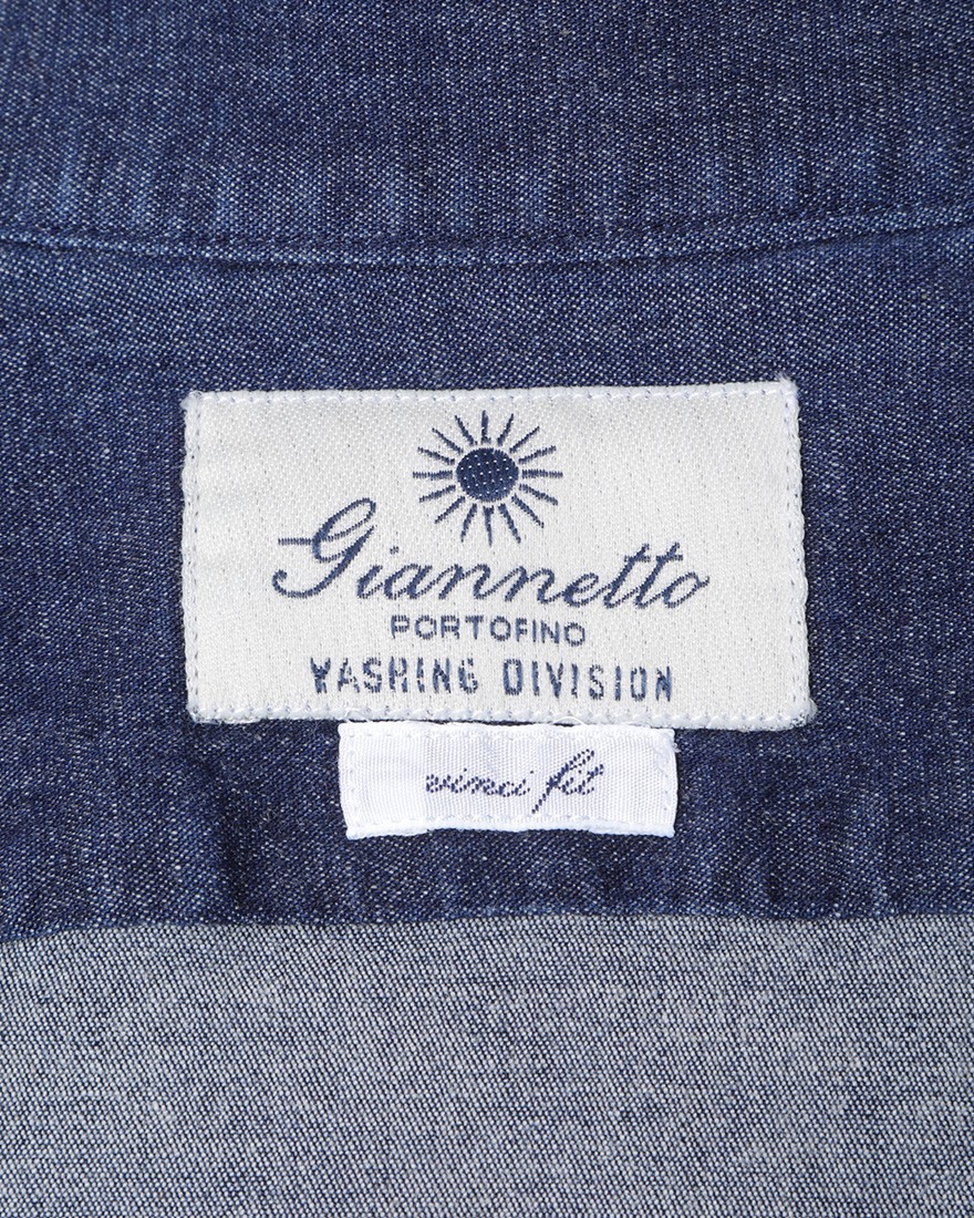 giannettoシャンブレー カッタウェイシャツ【VINCI FIT】09l