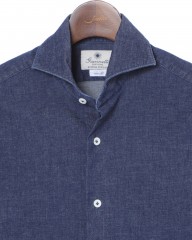 giannettoシャンブレー カッタウェイシャツ【VINCI FIT】mb_02l