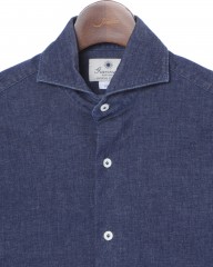 giannettoシャンブレー カッタウェイシャツ【VINCI FIT】mb_03l