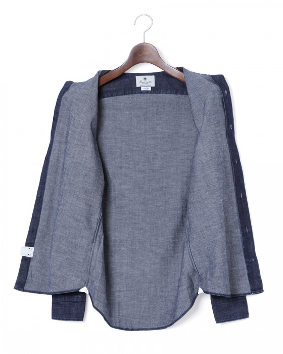 giannettoデニム カッタウェイシャツ【VINCI FIT】09l