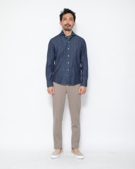 giannettoデニム カッタウェイシャツ【VINCI FIT】mb_18l