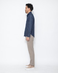 giannettoデニム カッタウェイシャツ【VINCI FIT】mb_19l