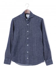 giannettoデニム カッタウェイシャツ【VINCI FIT】mb_c0