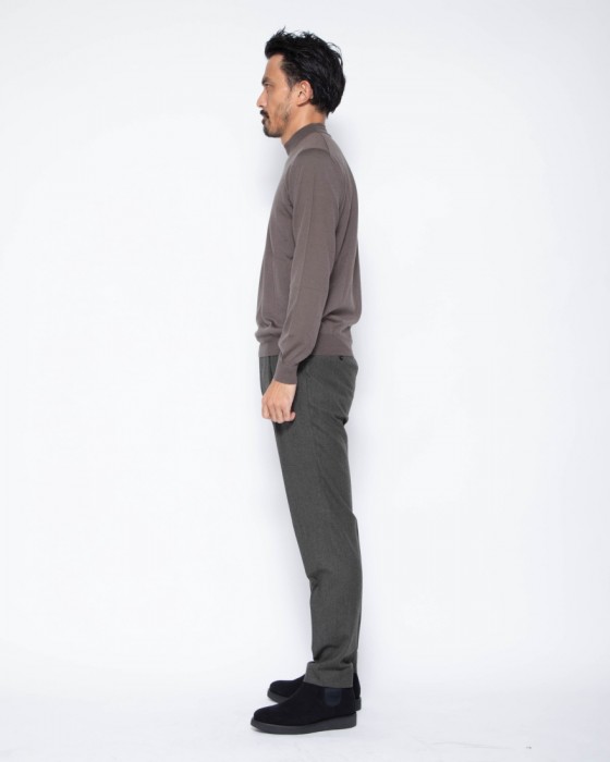 18G カシミヤ混シルクウール モックネック ニット｜FILIPPO DE