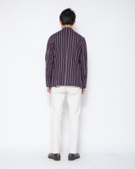 giannettoストライプコットンリネン 2Bシングルジャケット【CORALLO】mb_24l