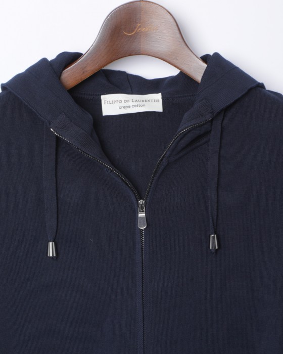 FILIPPO DE LAURENTIIS12Gクレープコットン フルジップパーカー03l