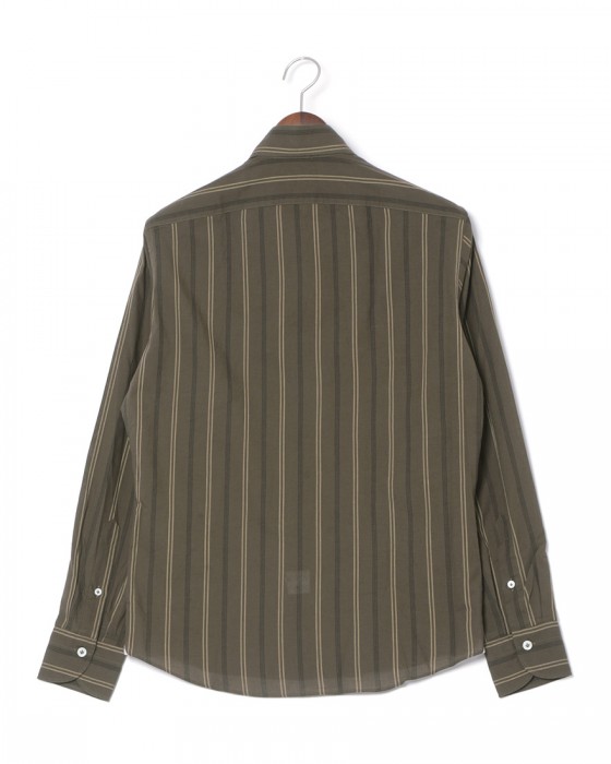 giannettoコットンガーゼストライプカッタウェイシャツ【VINCI FIT】01l