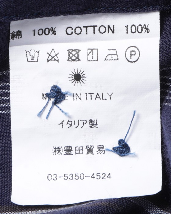 giannettoコットンガーゼストライプカッタウェイシャツ【VINCI FIT】15l