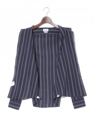 giannettoコットンガーゼストライプカッタウェイシャツ【VINCI FIT】mb_09l