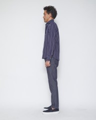 giannettoコットンガーゼストライプカッタウェイシャツ【VINCI FIT】mb_18l