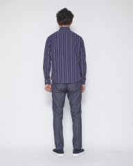 giannettoコットンガーゼストライプカッタウェイシャツ【VINCI FIT】mb_19l