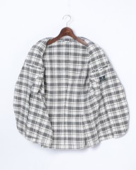 giannettoブラックチェックコットンリネン 2Bシングルジャケット【CORALLO】mb_12l