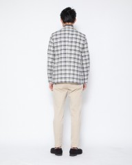 giannettoブラックチェックコットンリネン 2Bシングルジャケット【CORALLO】mb_24l