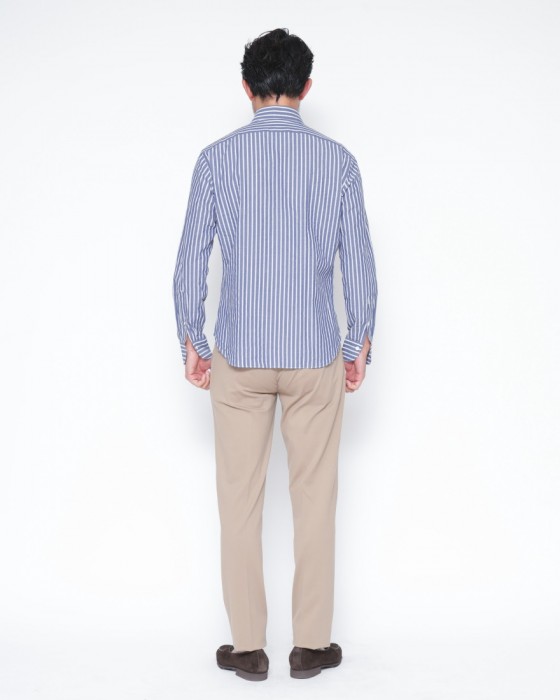 giannettoシアサッカー ストライプ カッタウェイシャツ 【SLIM FIT】03l