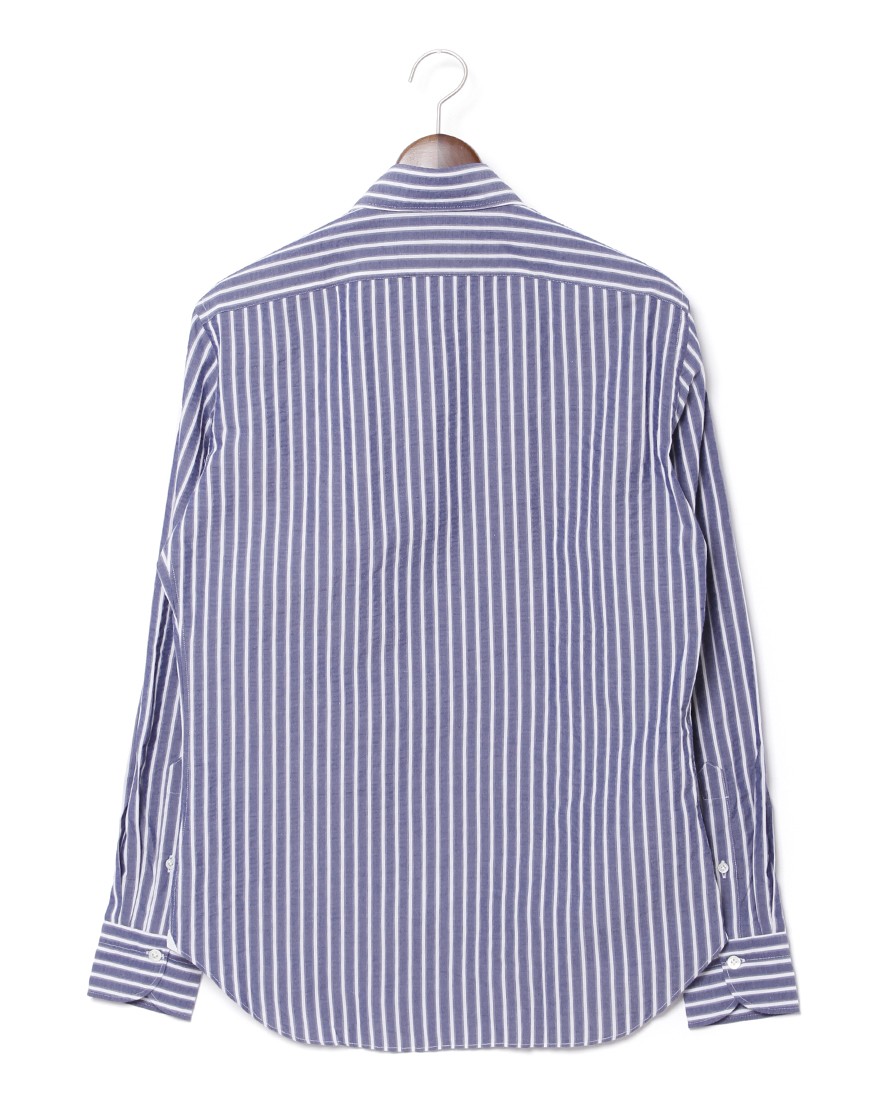 giannettoシアサッカー ストライプ カッタウェイシャツ 【SLIM FIT】04l