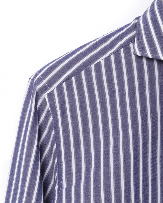 giannettoシアサッカー ストライプ カッタウェイシャツ 【SLIM FIT】07l