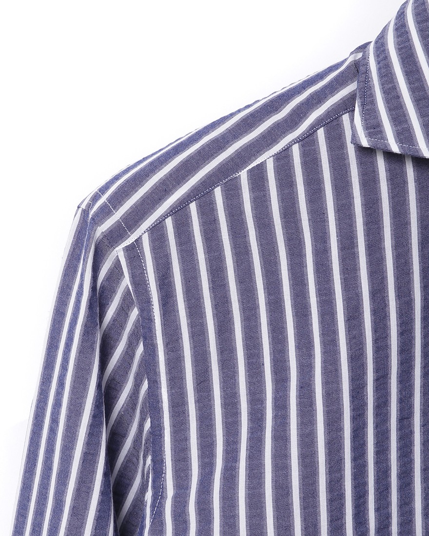 giannettoシアサッカー ストライプ カッタウェイシャツ 【SLIM FIT】07l