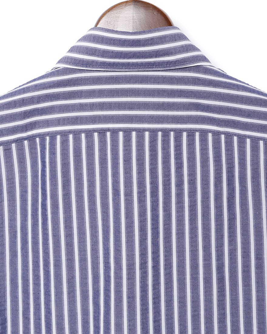 giannettoシアサッカー ストライプ カッタウェイシャツ 【SLIM FIT】09l