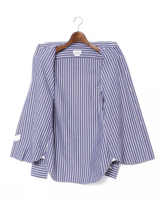 giannettoシアサッカー ストライプ カッタウェイシャツ 【SLIM FIT】10l