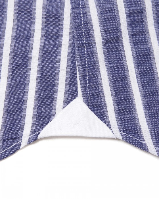 giannettoシアサッカー ストライプ カッタウェイシャツ 【SLIM FIT】11l
