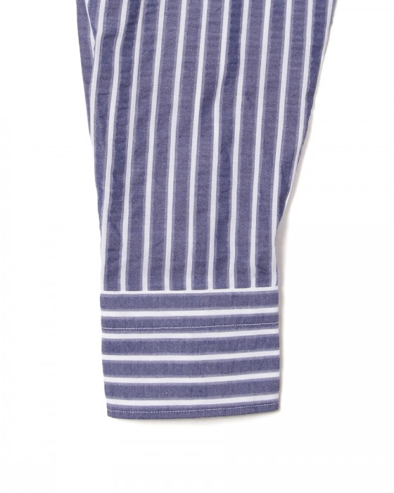 giannettoシアサッカー ストライプ カッタウェイシャツ 【SLIM FIT】13l