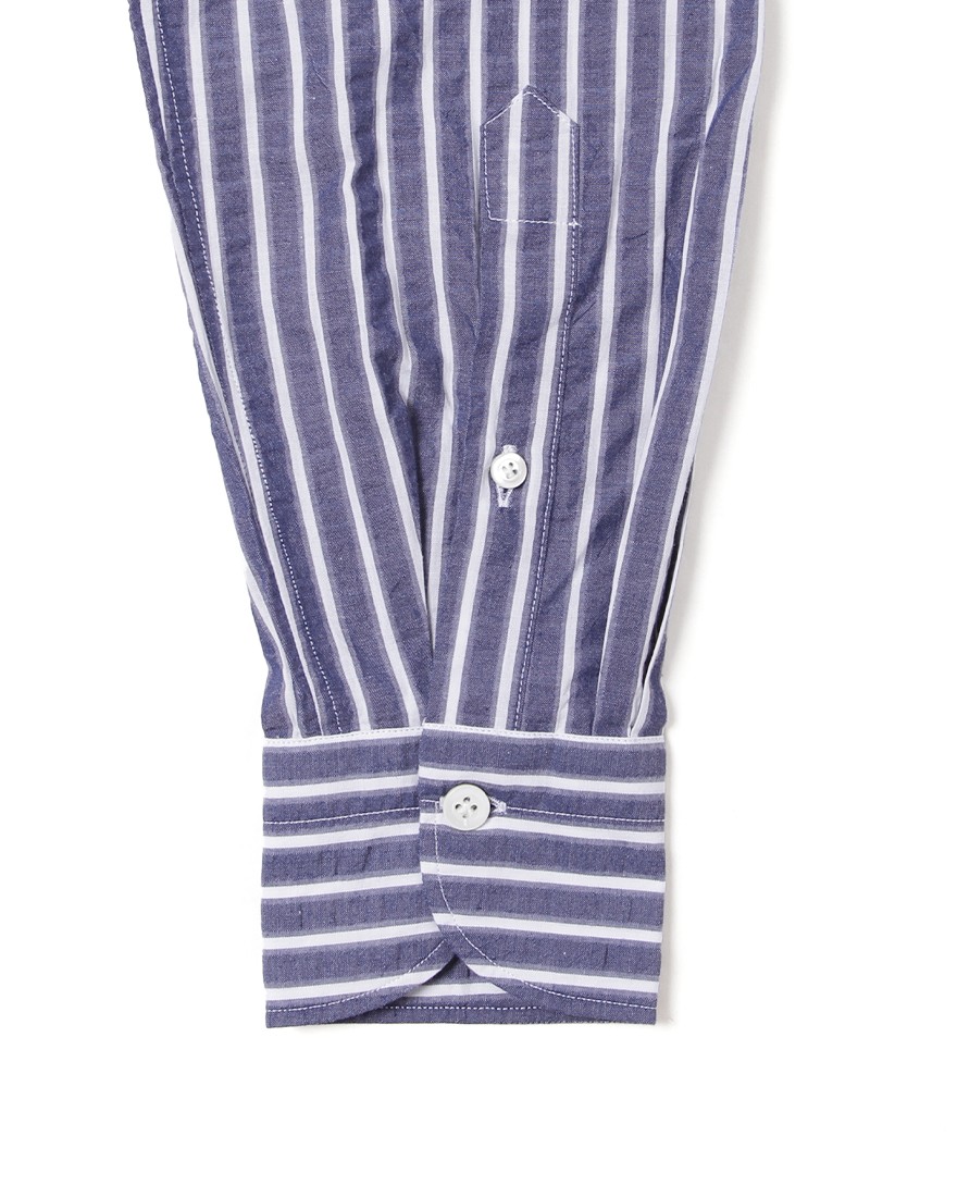giannettoシアサッカー ストライプ カッタウェイシャツ 【SLIM FIT】14l