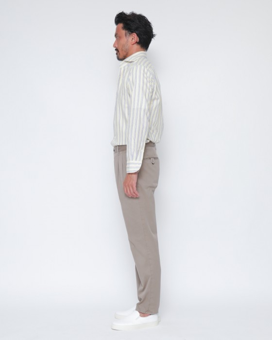 giannettoコットンリネン ストライプ カッタウェイシャツ 【SLIM FIT】02l