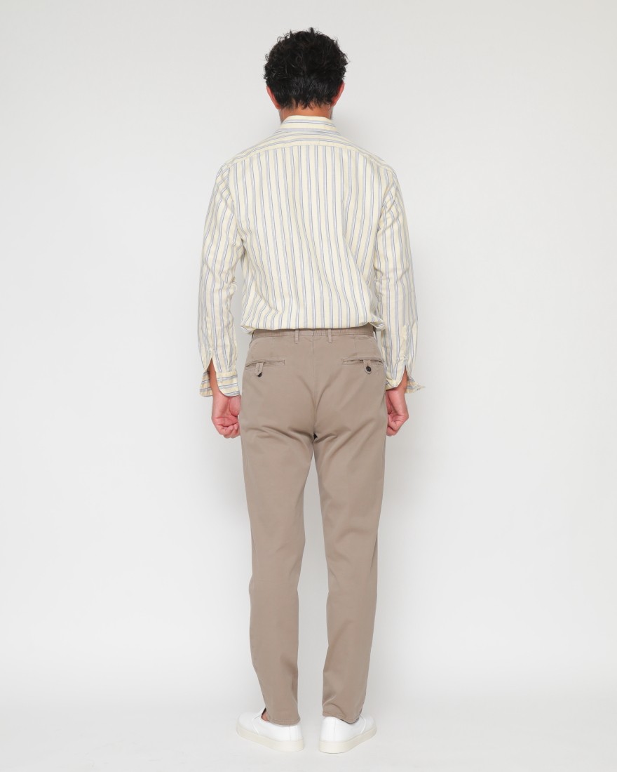 giannettoコットンリネン ストライプ カッタウェイシャツ 【SLIM FIT】03l